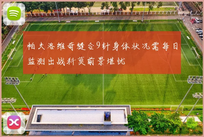 帕夫洛维奇缝合9针身体状况需每日监测出战科莫前景堪忧